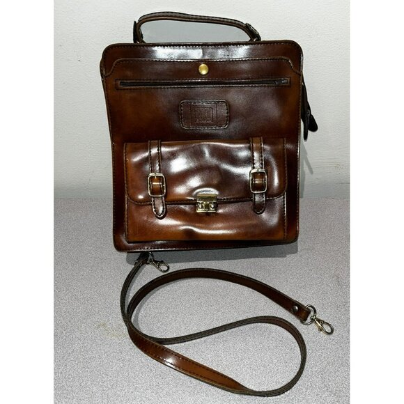 Paco Bolsos Beautiful Brown Leather Bag 10" - Picture 1 of 15